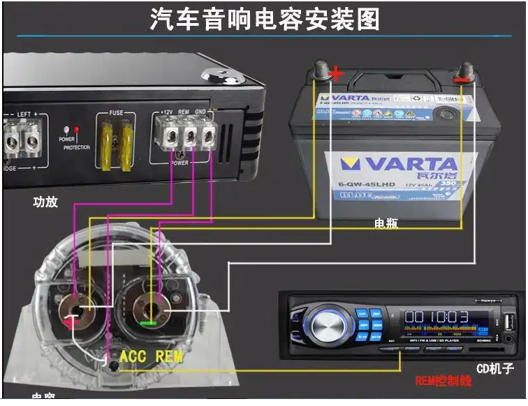 汽车音响法拉电容接线图解析详解